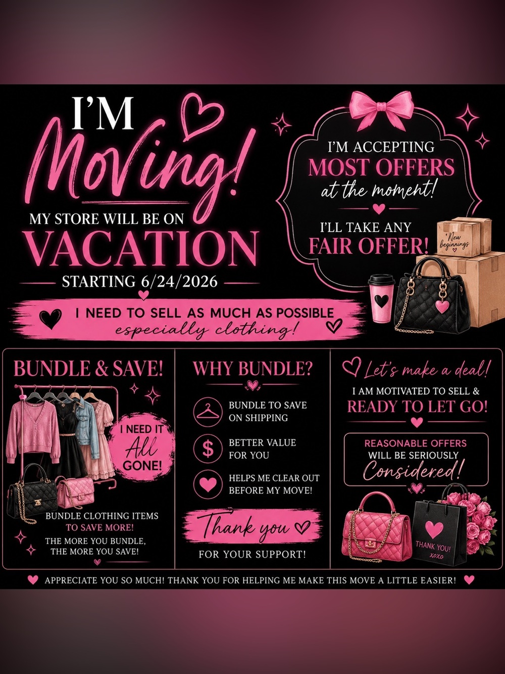 📦 Moving Sale! Store Vacation Starts 6/24/26 💕 Bundle & Save!